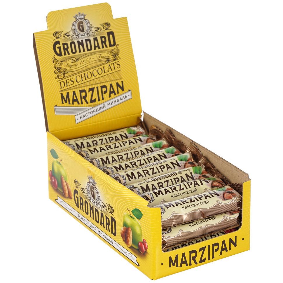 TM Grondard     (9389) Батончики глазированные Марципановые Классика, (24шт по 50г)      в Вязниках