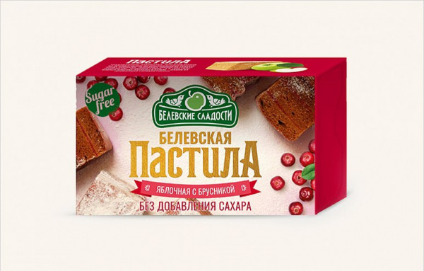 №2 Пастила  200г диетическая с КЛЮКВОЙ, НОВЫЙ ФОРМАТ (4*50г)    в Вязниках