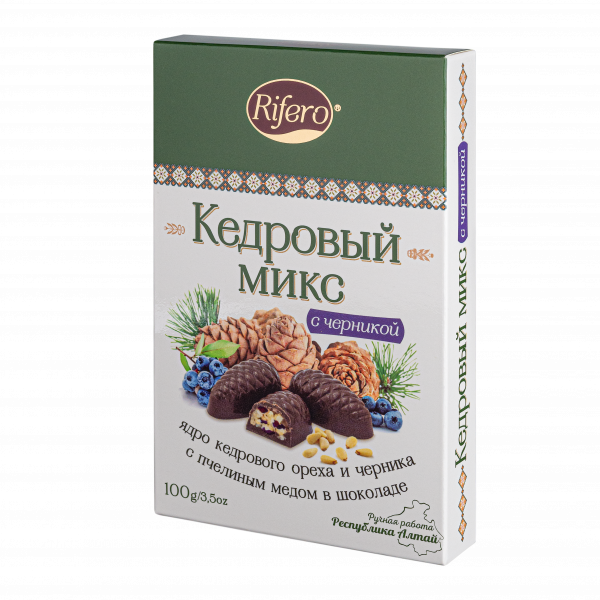 №1 Риф и ко Конфеты "Кедровый микс ЧЕРНИКА" 100г       в Вязниках