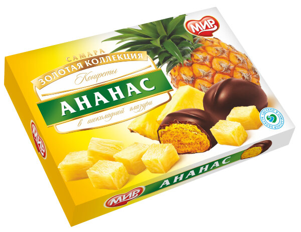 №2 КФ МИР Ананас в шоколадной глазури 160г в Вязниках