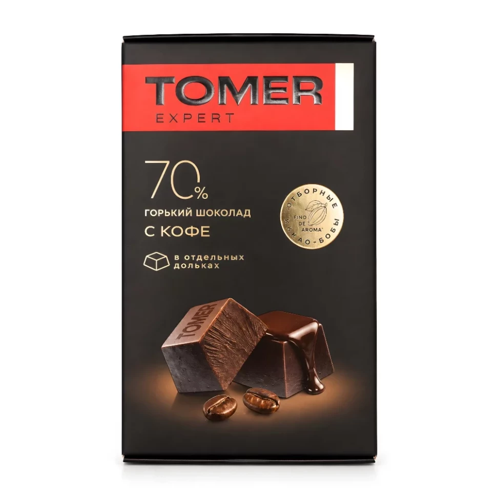  Фабрика Томер  Горький (70%) шоколад с КОФЕ, 90г  в Вязниках