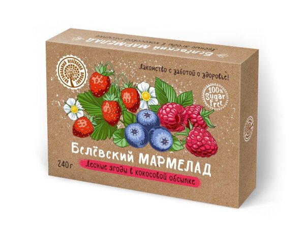 №2 Мармелад белевский на фруктозе 240г "ЛЕСНЫЕ ЯГОДЫ"  в Вязниках