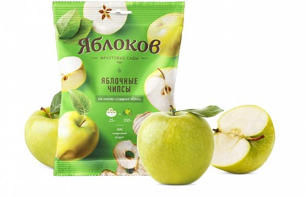  Яблочные чипсы из кисло-сладких яблок 25г в Вязниках